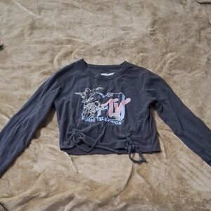 MTV Kids Long Sleeve Charcoal Tee
